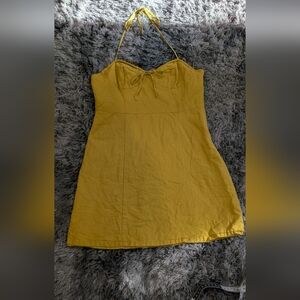 Forever 21 Mustard Halter Mini Dress